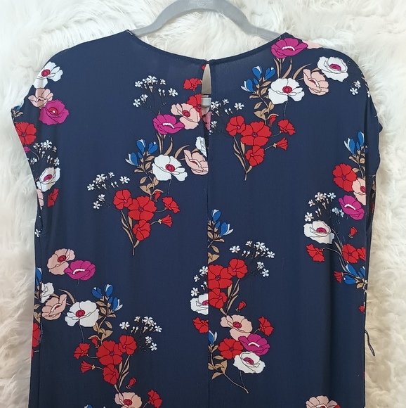 Popsugar Navy Blue Floral Sleeveless Dress Size S - Picture 6 of 7